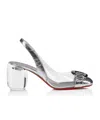 Christian Louboutin Minny Crinkled Leather Slingback Pumps 70 In White