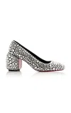 CHRISTIAN LOUBOUTIN MINNY MAXI 70MM CRYSTAL-EMBELLISHED SUEDE PUMPS