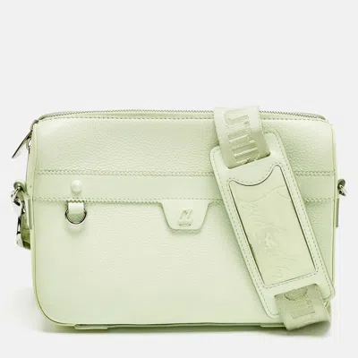 Pre-owned Christian Louboutin Mint Green Leather Ruisbuddy Crossbody Bag