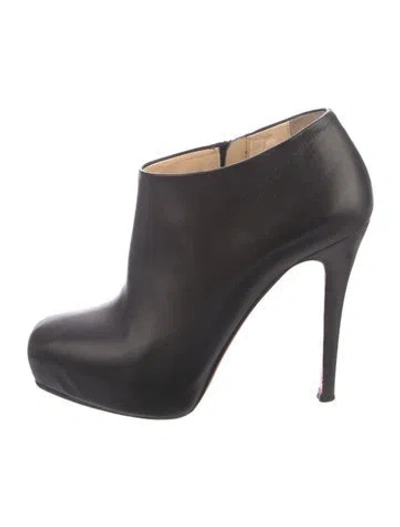 Pre-owned Christian Louboutin Miss 120 Nappa Leather Boots In Black