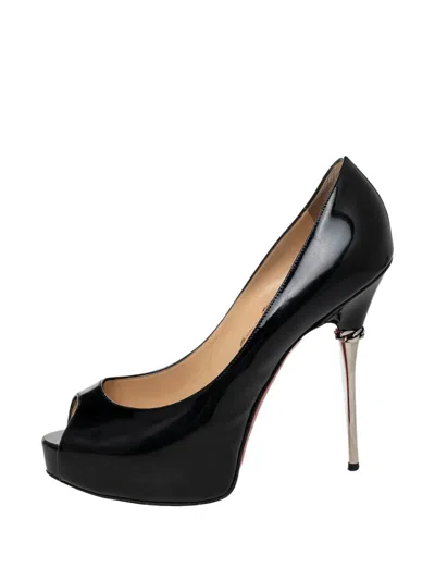 Pre-owned Christian Louboutin Miss Desprez Chain-detail Pumps In Black