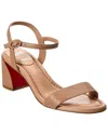 Christian Louboutin 55mm Miss Jane Block-heel Strappy Sandals In Neutral