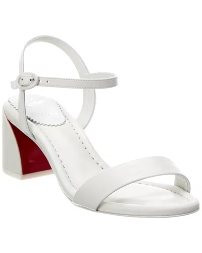 Christian Louboutin Miss Jane 55 Leather Sandal In White