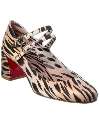 Christian Louboutin Miss Jane 55 Silk Pump In Brown