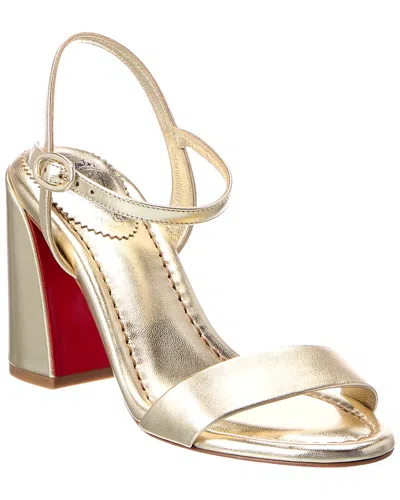 Christian Louboutin Miss Jane 85 Leather Sandal In Gold