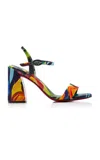 Christian Louboutin Miss Jane 85mm Printed Satin Sandals In Multi