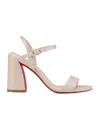 Christian Louboutin Womens Leche Miss Sabina 85 Patent-leather Heeled Sandals In Nude