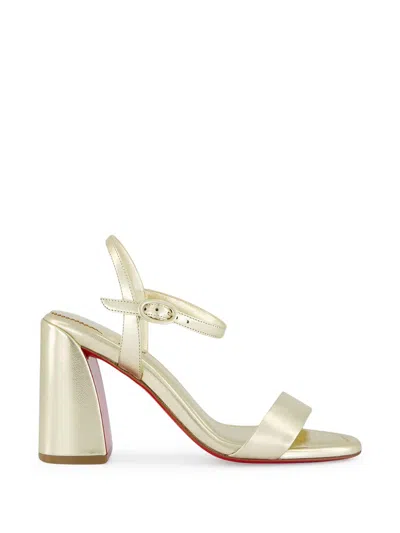 Christian Louboutin Miss Jane Leather Sandals In Gold
