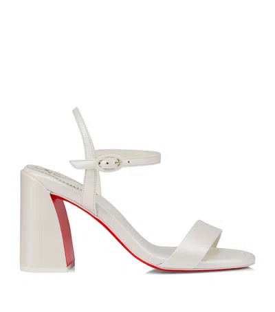 Christian Louboutin Miss Jane Nappa Leather Heeled Sandals 85 In White