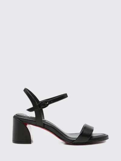 Christian Louboutin Miss Jane Nappa Leather Mid-heel Sandals With Strap In Green