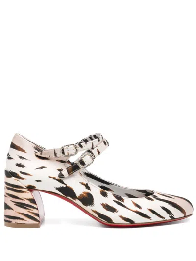 Christian Louboutin Miss Jane 55 Silk Pump In Brown