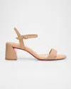 Christian Louboutin Miss Jane Red Sole Ankle-strap Sandals In Nude