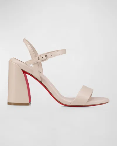 Christian Louboutin Miss Jane Red Sole Ankle-strap Sandals In Leche