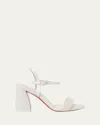 Christian Louboutin Miss Jane Red Sole Sandals In White