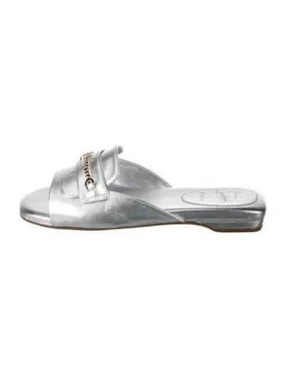 Pre-owned Christian Louboutin Miss Mj Leather Slides