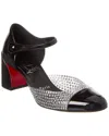 Christian Louboutin Crystal-embellished Patent Leather Pumps In Black