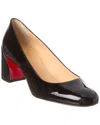 Christian Louboutin Miss Sab 85 Patent-leather Courts In Black