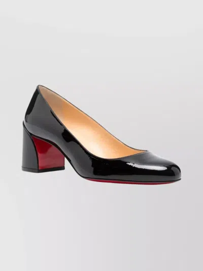 CHRISTIAN LOUBOUTIN MISS SAB BLOCK HEEL ROUND TOE PUMPS