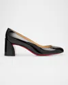 Christian Louboutin Miss Sab Block Heel Round Toe Pumps In Black