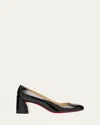 Christian Louboutin Miss Sab Block Heel Round Toe Pumps In Black