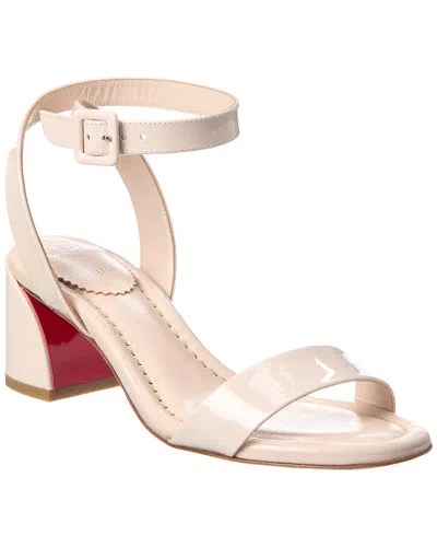 Christian Louboutin Miss Sabina Patent Leather Sandals 55 In White