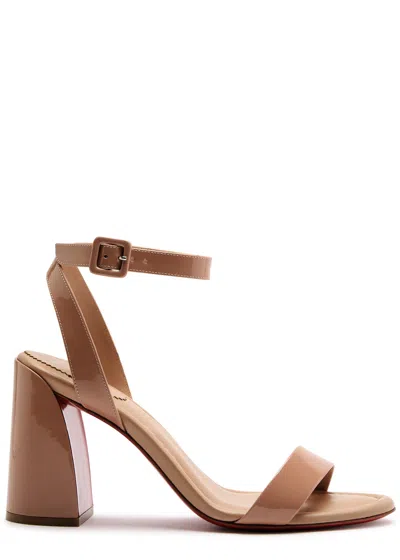 Christian Louboutin Miss Sabina 85 Patent Leather Sandals In Brown