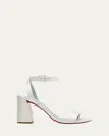 Christian Louboutin Miss Sabina Metallic Red Sole Sandals In W202 Ivorylining Blue
