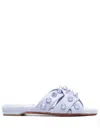 Christian Louboutin Criss-cross Straps Flat Leather Sandals