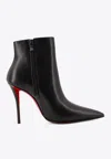 Christian Louboutin Miss Z 100 Calf Leather Ankle Boots In Black