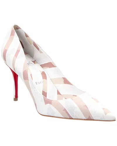 Christian Louboutin Miss Z 100 Coated Canvas Pump In White