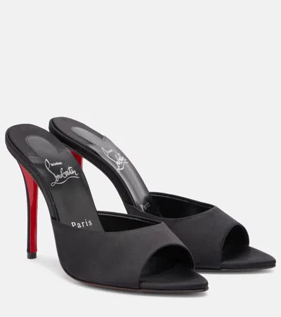 Christian Louboutin Miss Z 100 Crêpe Satin Mules In Black