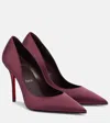 Christian Louboutin Miss Z 100 Crêpe Satin Pumps In Burgundy