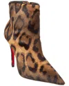 Christian Louboutin Miss Z 100mm Leopard Pony Hair Ankle Boots In Animal Print