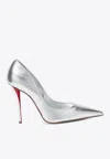 Christian Louboutin Miss Z 100 Laminated Leather Pumps In Metallic