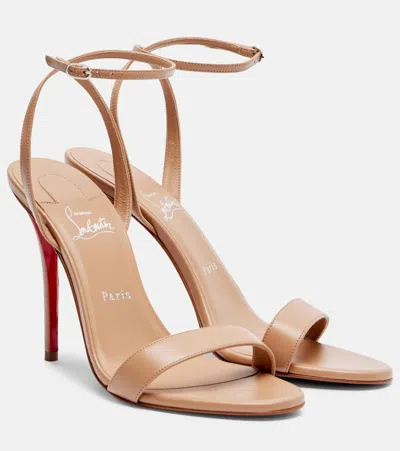 Christian Louboutin Miss Z 100 Leather Sandals In Brown