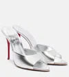 Christian Louboutin Miss Z 100 Metallic Leather Mules In White