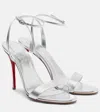 Christian Louboutin Miss Z 100 Metallic Leather Sandals In Silver