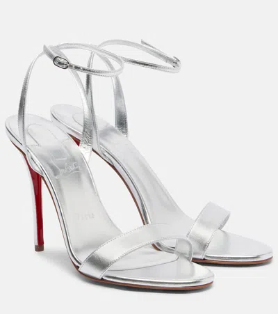 Christian Louboutin Miss Z 100 Metallic Leather Sandals In Silver