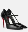 Christian Louboutin Miss Z Patent Leather Strap Pumps 100 In Black