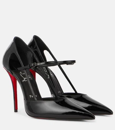 CHRISTIAN LOUBOUTIN MISS Z 100 PATENT LEATHER PUMPS