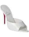 Christian Louboutin 100mm Miss Z Metallic Leather Mule Sandals In White