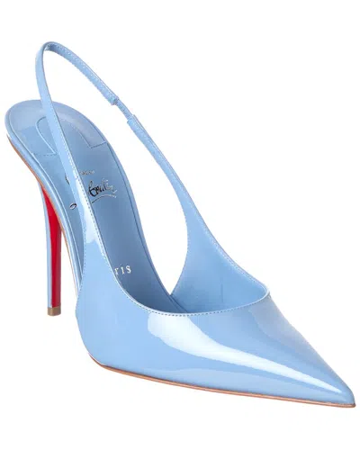 Christian Louboutin Miss Z 100 Patent Slingback Pump In Blue