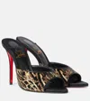 Christian Louboutin Miss Z Ocelot Lurex And Leather-trimmed Sequined Satin Mules In Multicolor