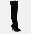Christian Louboutin Miss Z 100 Suede Over-the-knee Boots In Black