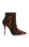 Christian Louboutin Miss Z 100mm Leopard Pony Hair Ankle Boots In Animal Print