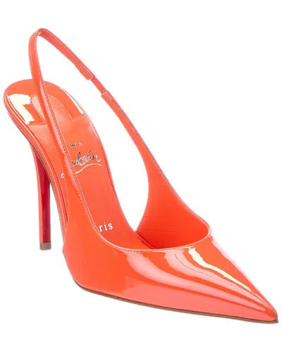 Christian Louboutin Miss Z 100mm Patent Slingback Pump In Orange