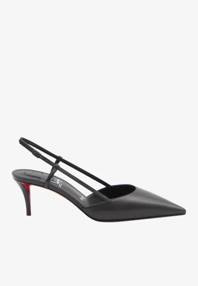 CHRISTIAN LOUBOUTIN MISS Z 60 LEATHER SLINGBACK PUMPS