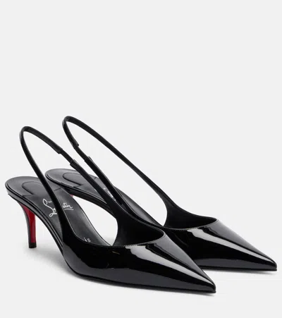 CHRISTIAN LOUBOUTIN MISS Z 60 PATENT LEATHER SLINGBACK PUMPS