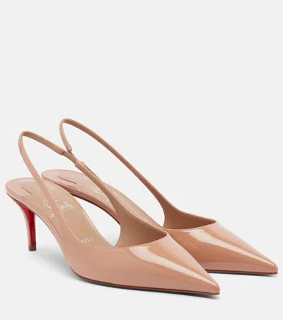 Christian Louboutin Miss Z 60 Patent Leather Slingback Pumps In Pink