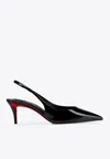 Christian Louboutin Women Miss Z 60mm Patent Calfskin Slingback Pump In Black